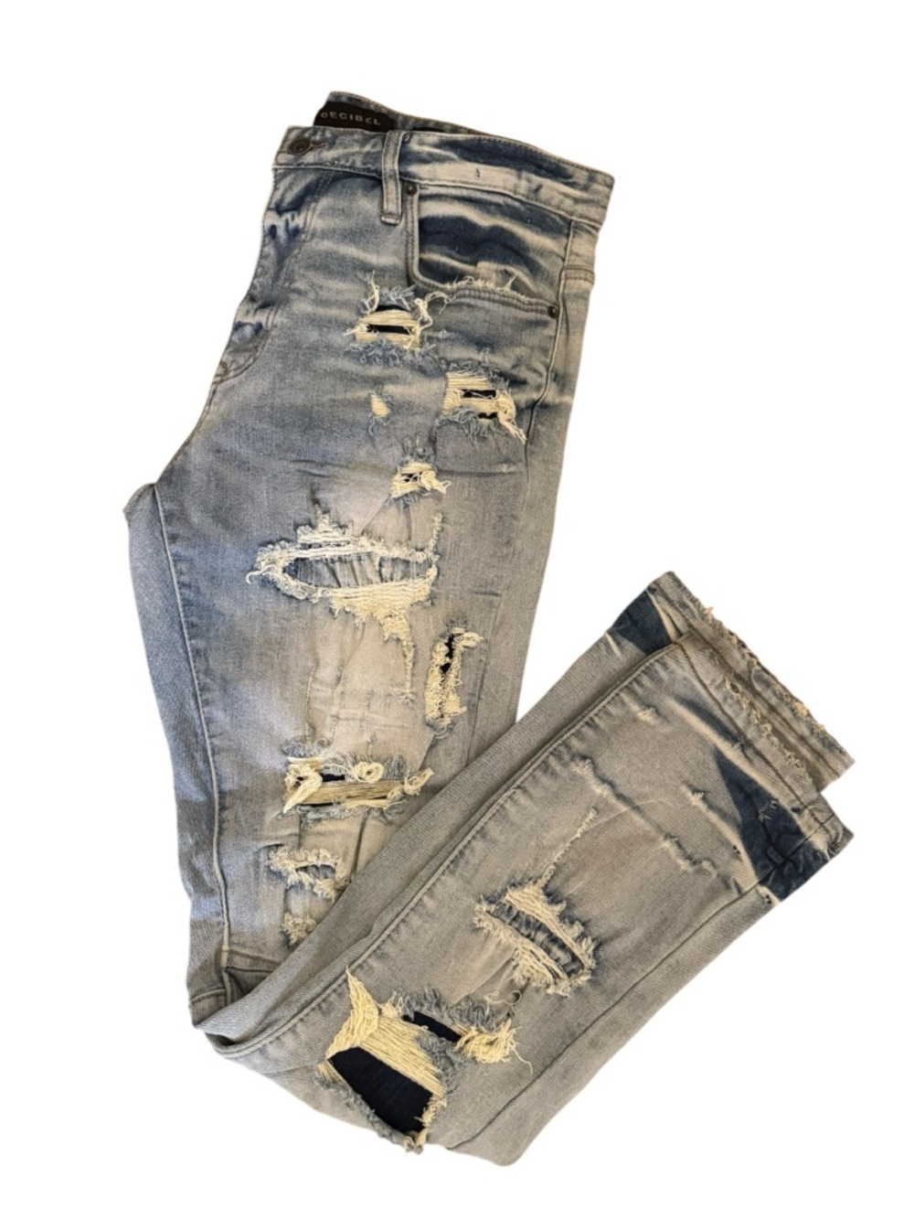 Slim Distressed Light Gray Men's Jeans